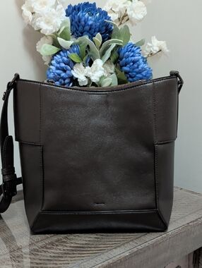 Calvin Klein Aura Crossbody Bucket Bag - Dark Brown